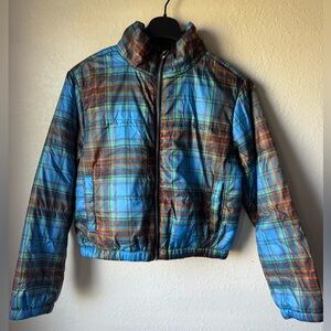 Wild Fable Multicolor Plaid Puffer Jacket